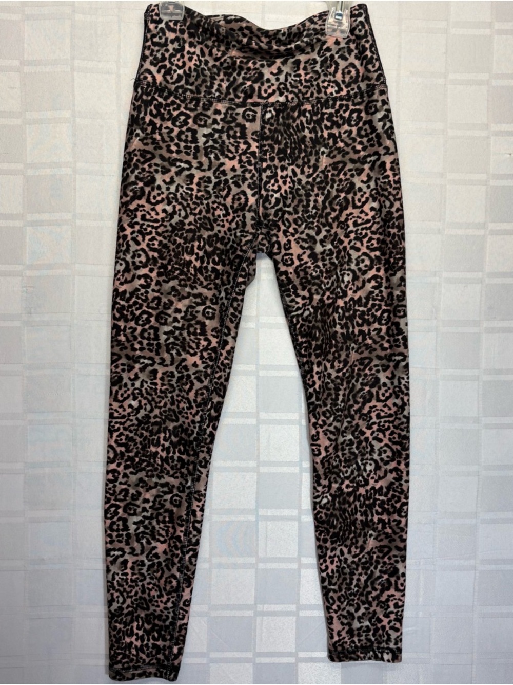 Marika Pink and Black Leopard-Print Leggings
